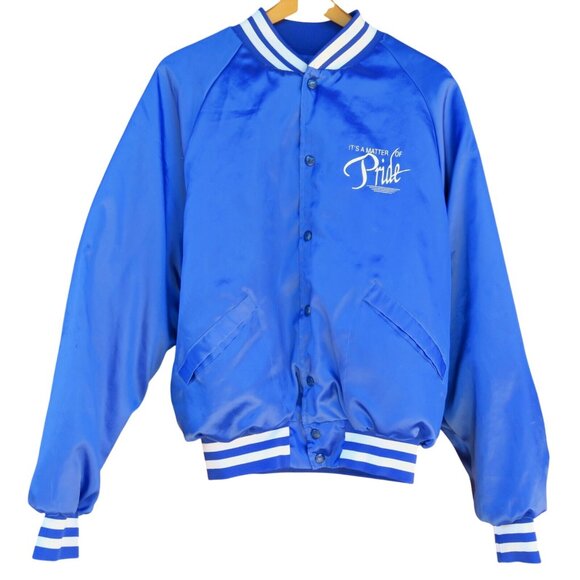 Vintage 1980s King Louie Pro Fit "Comet Pride" Blue Nylon Bomber Jacket Large - Picture 11 of 11